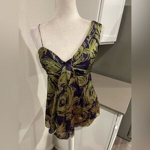 Black halo 100% silk one shoulder blouse